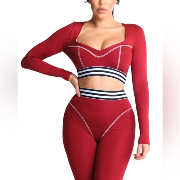 Striped Elastic Waist Band Reverse Cover Stitch Detailed 2 Piece Set
New - Picture 7 of 8